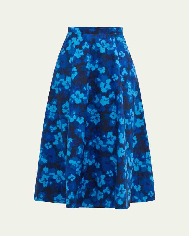 Vianne Floral A-Line Midi Skirt